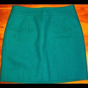 J Crew wool green mini skirt 💚